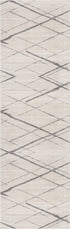 10' Gray Geometric Dhurrie Runner Rug