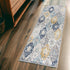 2' X 4' Blue Floral Dhurrie Area Rug