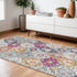 12' X 18' Rust Floral Washable Non Skid Area Rug