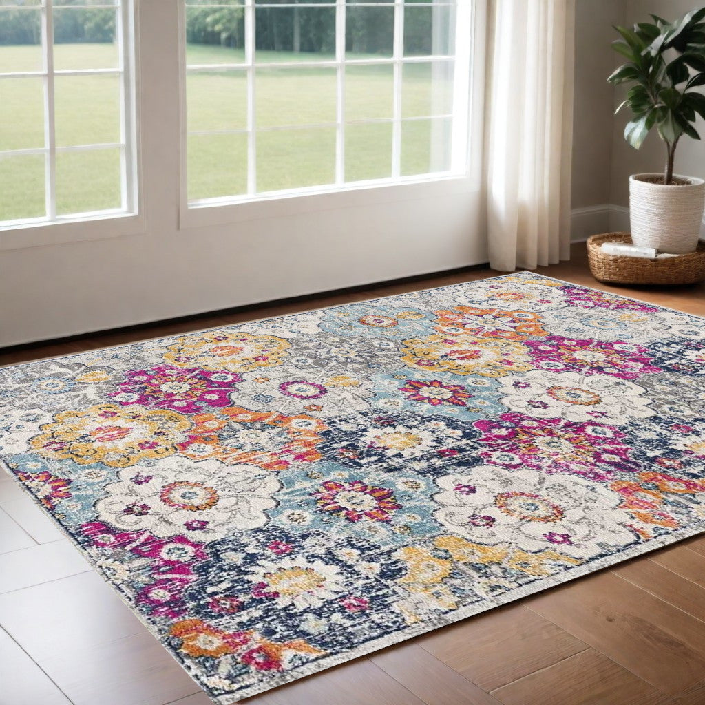 10' Rust Floral Dhurrie Runner Rug