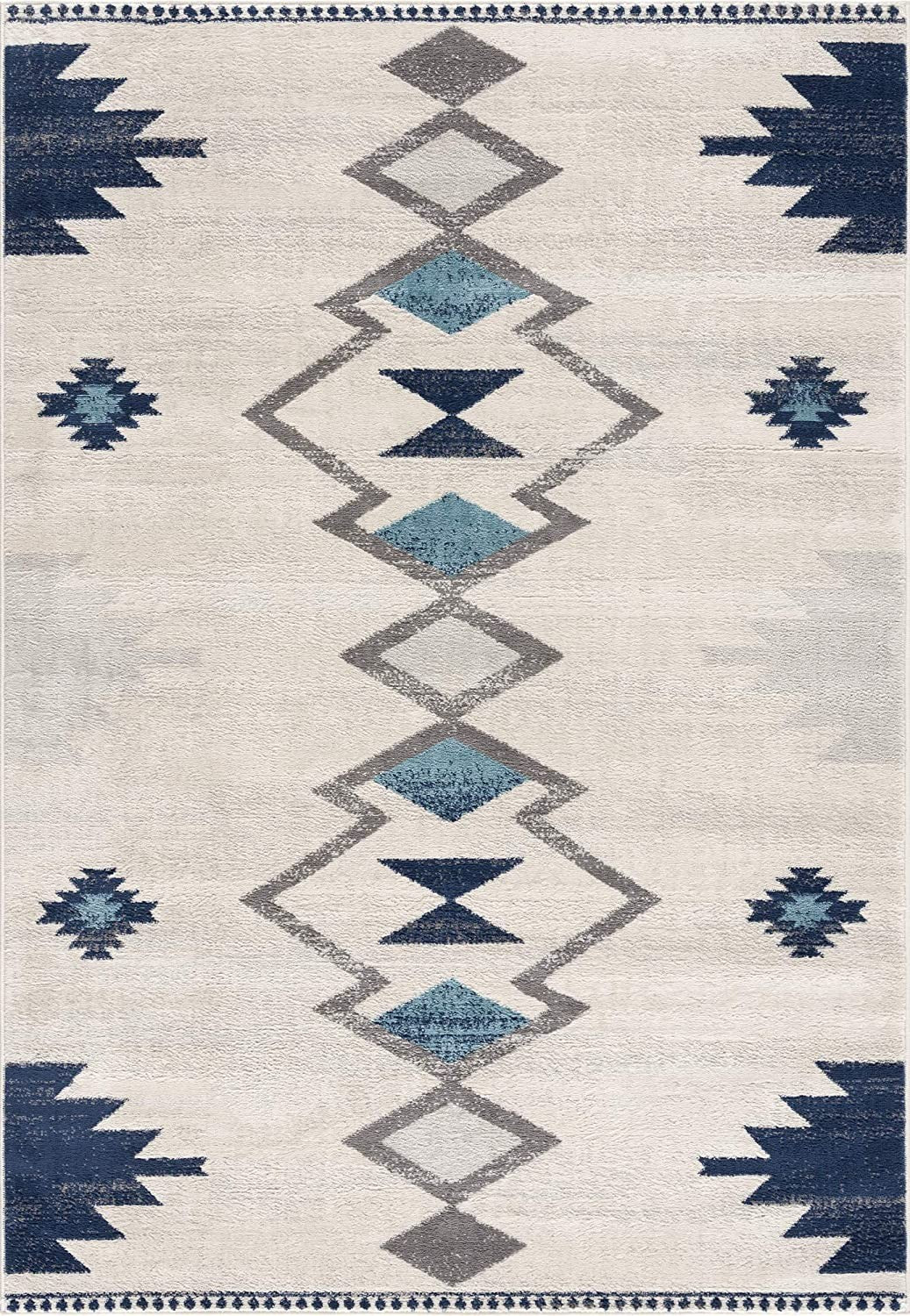 2' X 4' Cream Southwestern Dhurrie Area Rug