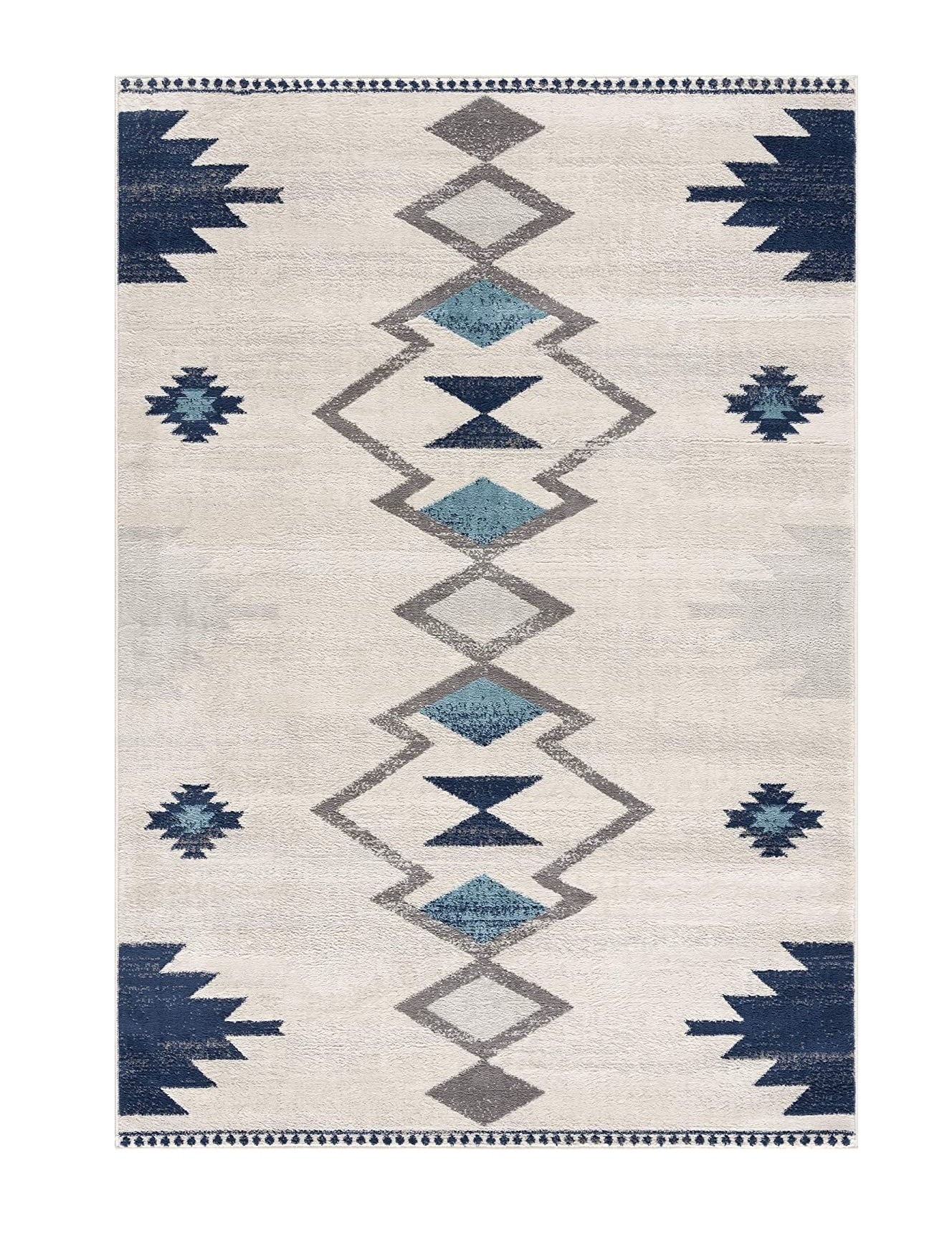 4' X 6' Cream Southwestern Dhurrie Area Rug