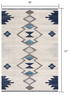 4' X 6' Cream Southwestern Dhurrie Area Rug