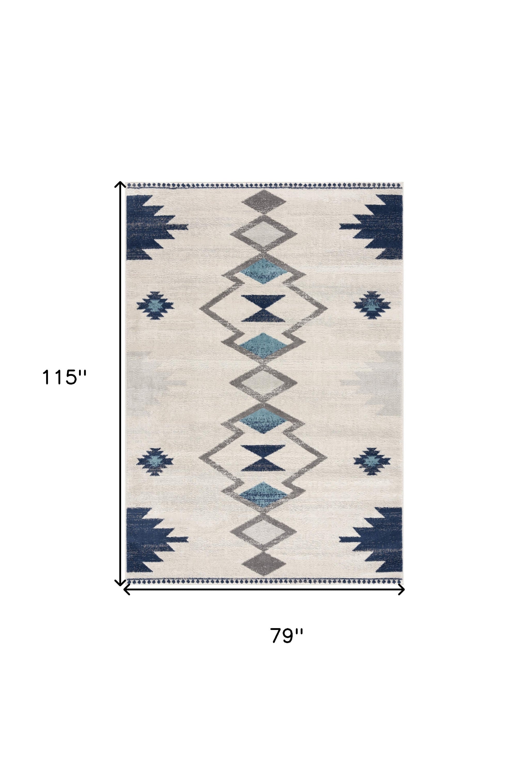 4' X 6' Cream Southwestern Dhurrie Area Rug