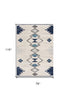 4' X 6' Cream Southwestern Dhurrie Area Rug