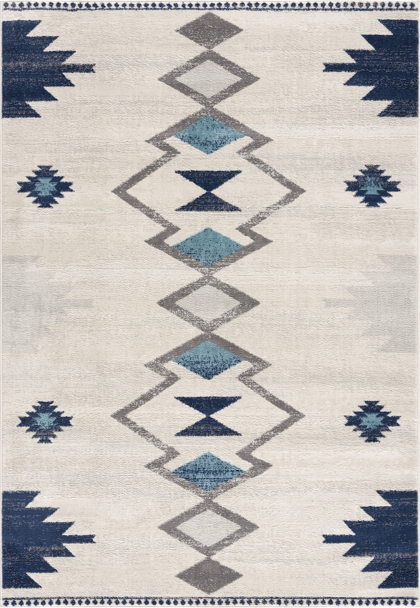 4' X 6' Cream Southwestern Dhurrie Area Rug