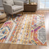 6' X 9' Orange And Ivory Southwestern Dhurrie Area Rug