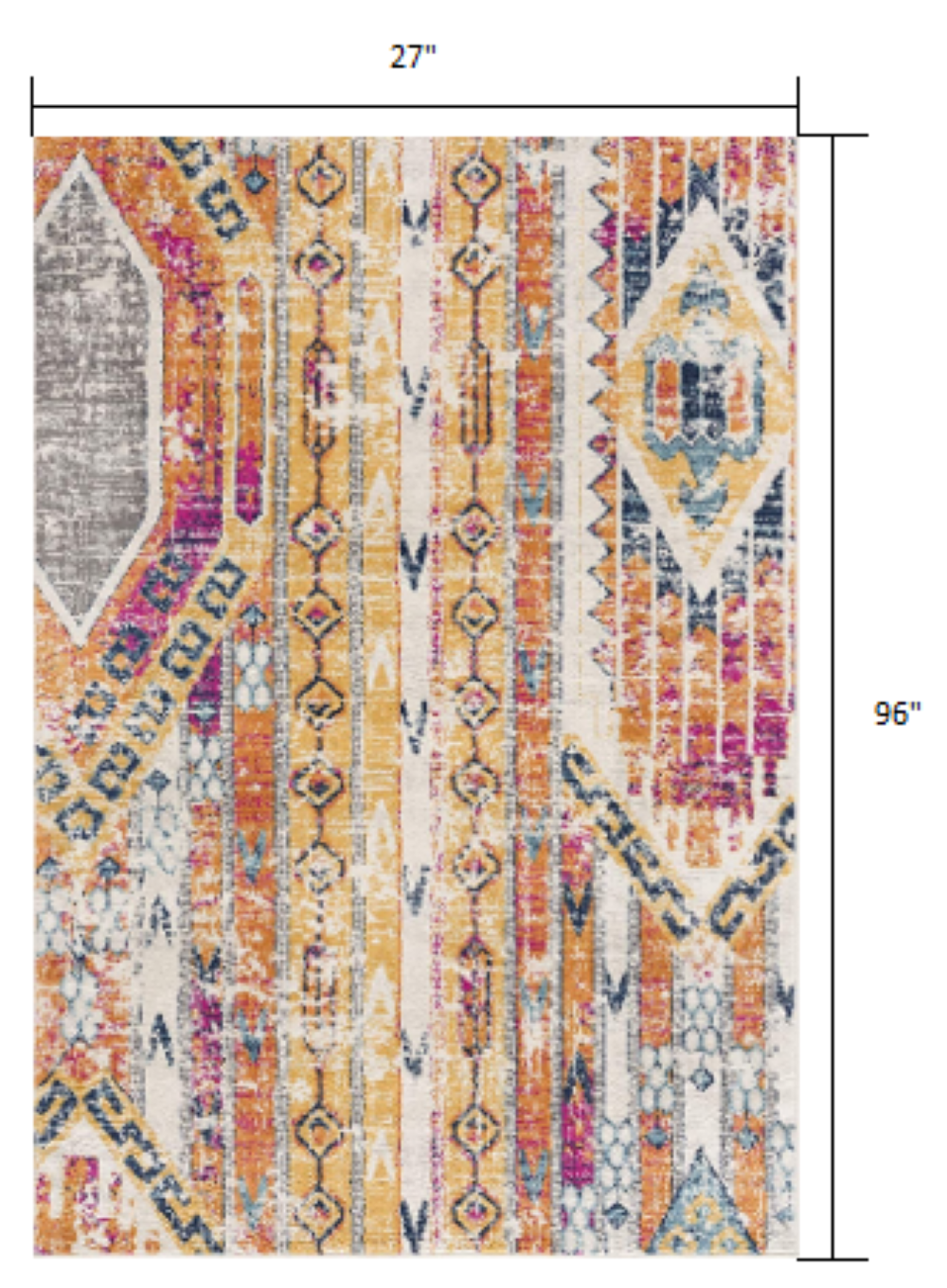 6' X 9' Orange And Ivory Southwestern Dhurrie Area Rug