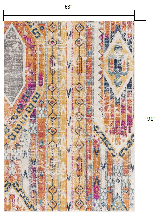 10' Orange And Ivory Southwestern Dhurrie Runner Rug