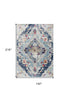 12' X 18' Blue Oriental Washable Non Skid Area Rug