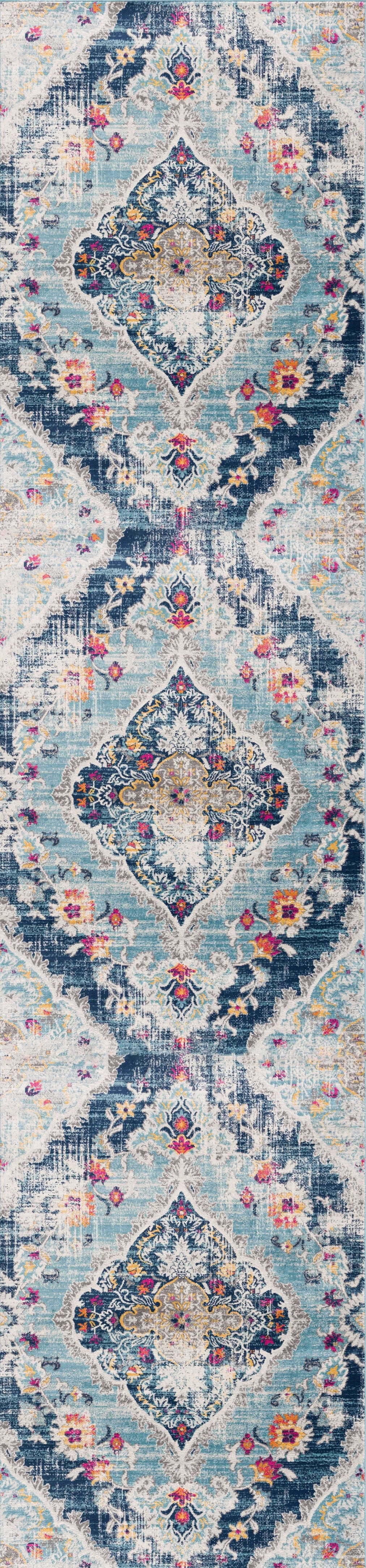 3' X 5' Blue Oriental Dhurrie Area Rug