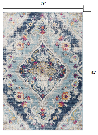 3' X 5' Blue Oriental Dhurrie Area Rug