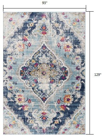 3' X 5' Blue Oriental Dhurrie Area Rug