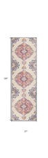 10' Cream Oriental Dhurrie Runner Rug