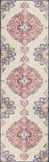 10' Cream Oriental Dhurrie Runner Rug