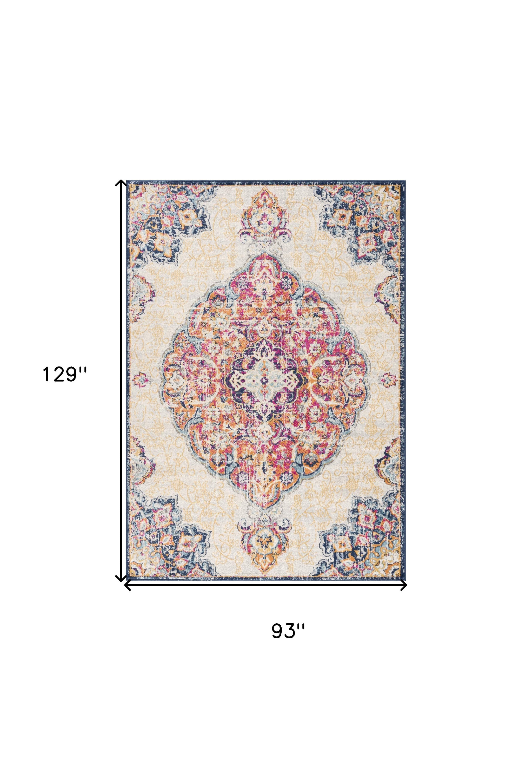 10' Cream Oriental Dhurrie Runner Rug