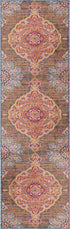 5’ X 8’ Rustic Orange Medallion Area Rug