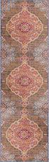 2’ X 10’ Rustic Orange Medallion Runner Rug