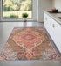 5’ X 8’ Rustic Orange Medallion Area Rug