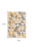 12' X 18' Yellow Geometric Washable Non Skid Area Rug