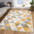 12' X 18' Yellow Geometric Washable Non Skid Area Rug