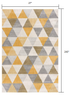 10' Yellow Geometric Dhurrie Runner Rug