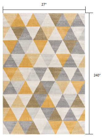 9' X 12' Yellow Geometric Area Rug