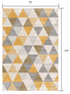 10' Yellow Geometric Dhurrie Runner Rug