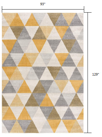 9' X 12' Yellow Geometric Area Rug