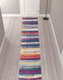 2’ X 10’ Multicolor Irregular Stripe Boho Runner Rug