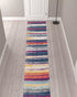 2’ X 10’ Multicolor Irregular Stripe Boho Runner Rug