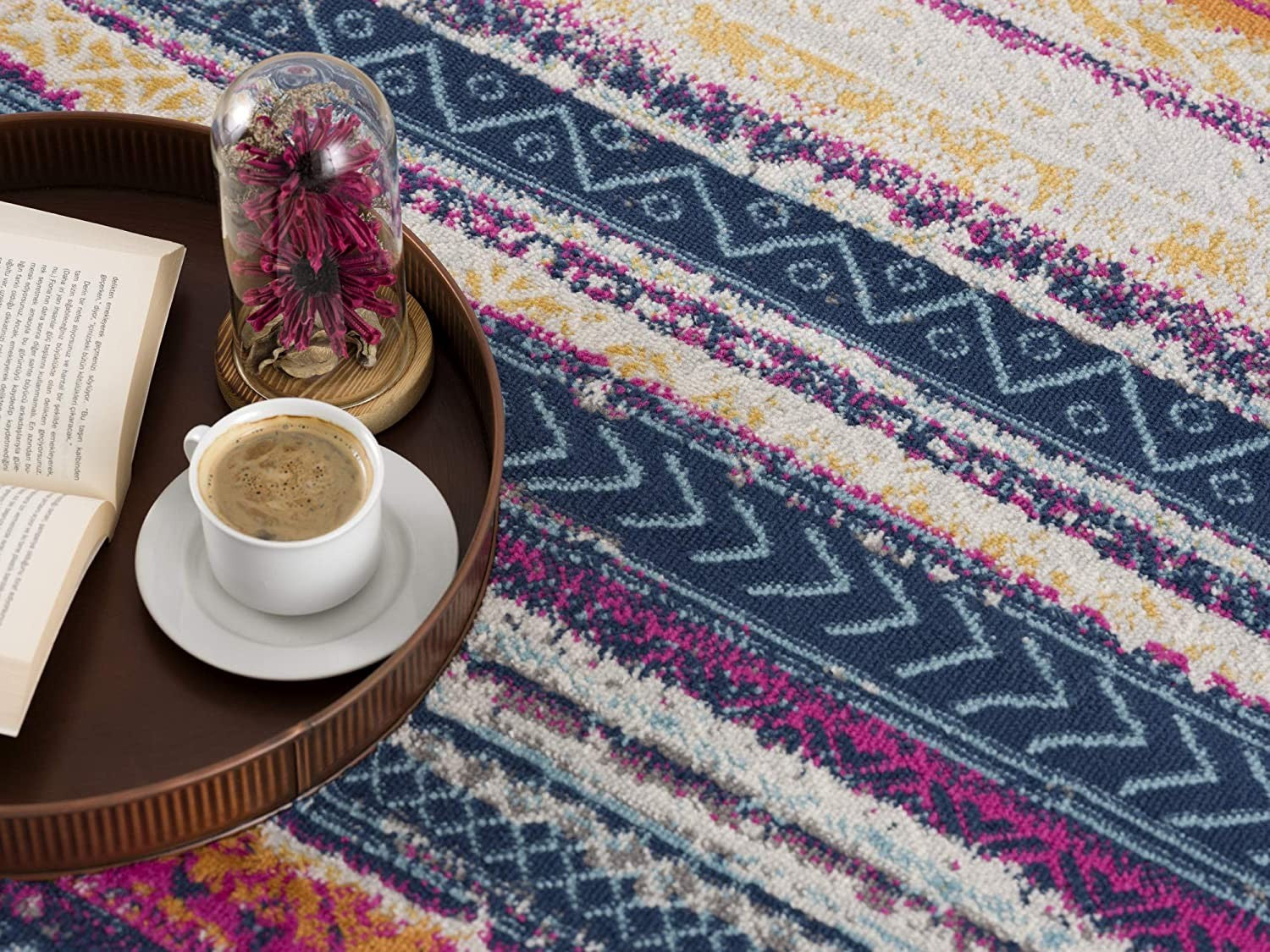 2’ X 10’ Multicolor Irregular Stripe Boho Runner Rug