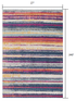 2’ X 5’ Multicolor Irregular Striped Area Rug