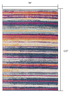 2’ X 5’ Multicolor Irregular Striped Area Rug