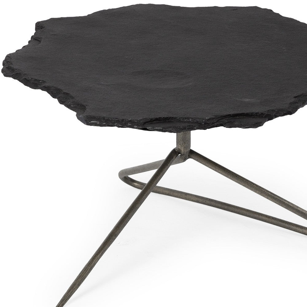 Black Slate Iron Framed Coffee Table