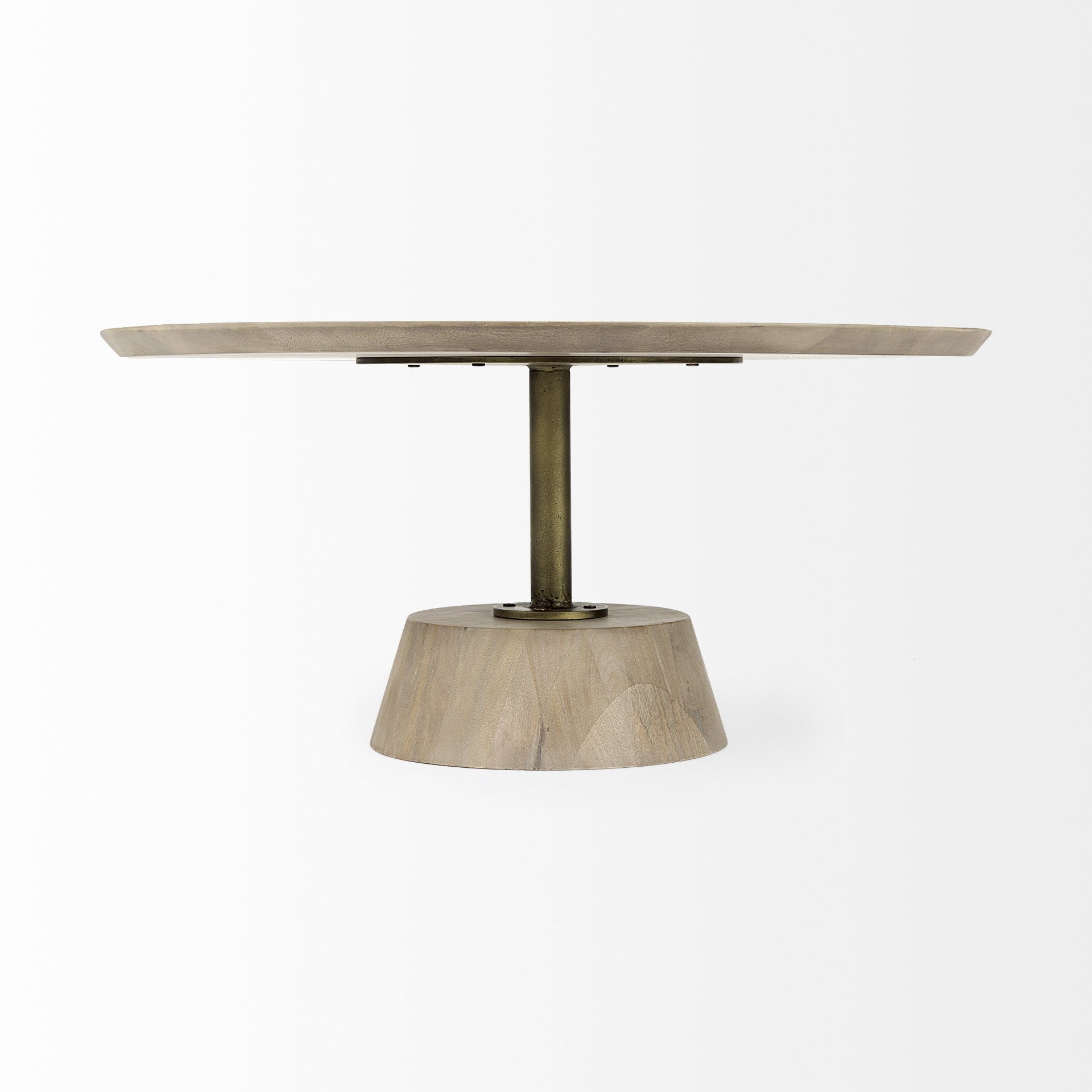 Light Brown Wooden Pedestal Coffee Table