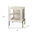 24" Beige Solid Wood Square End Table