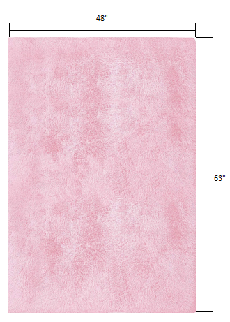 4' X 5' Pink Shag Power Loom Area Rug