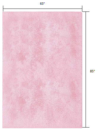 4' X 5' Pink Shag Power Loom Area Rug