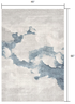 4’ X 6’ Gray And Blue Abstract Clouds Area Rug