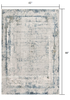 4’ X 6’ Ivory And Blue Abstract Distressed Area Rug