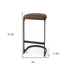 35" Medium Brown Iron Backless Bar Chair