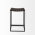 " Brown And Black Leather Backless Counter Height Bar Chair