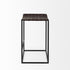 " Brown And Black Leather Backless Counter Height Bar Chair