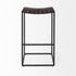 " Brown And Black Leather Backless Bar Height Bar Chair