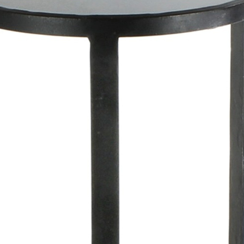 24" Black Iron Square End Table