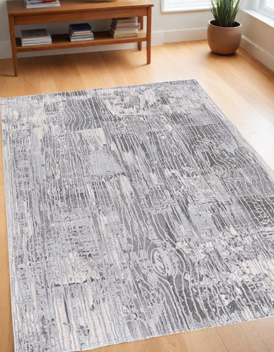 4’ X 6’ Blue Abstract Strokes Area Rug