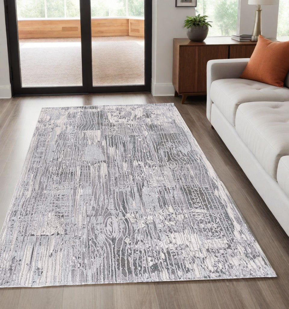 4’ X 6’ Blue Abstract Strokes Area Rug