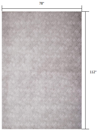 5’ X 8’ Gray Distressed Diamonds Area Rug