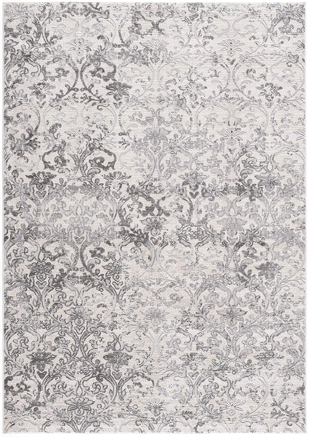 5' X 8' Cream Toile Power Loom Area Rug